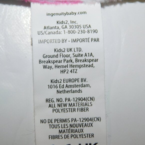 ITY by Ingenuity Pink Purple Floral Deni Raccoon Security Blanket Baby Lovey - Picture 6 of 9